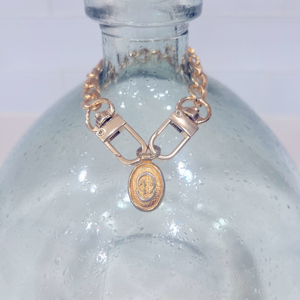 Gucci Authentic Vintage GG Charm Bracelet Golden Color Upcycled